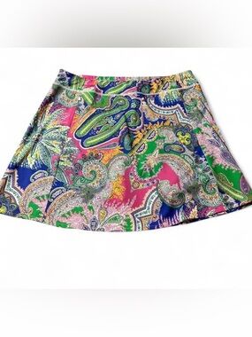 Ralph Lauren Multicolor Paisley Mini tennis/golf Skirt in Pink, Green & Blue
